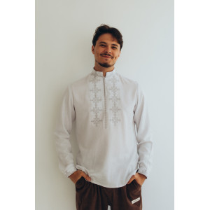 Чоловіча вишиванка «Зореслав» білого кольору