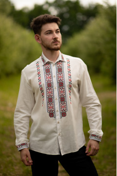 Чоловіча вишиванка «Тиша» молочного кольору