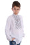 Embroidered shirt for a boy "Tvorimyr" in white with gray ornament