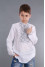 Embroidered shirt for a boy "Tvorimyr" in white with gray ornament