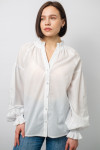 Embroidered shirt "Rose" in white with white ornament
