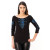 Black T-shirt "Holiday" with blue embroidery