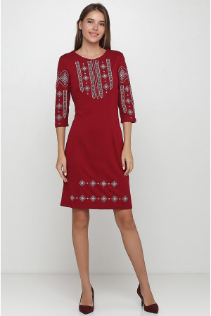 Платье «Традиция» бордового цвета
