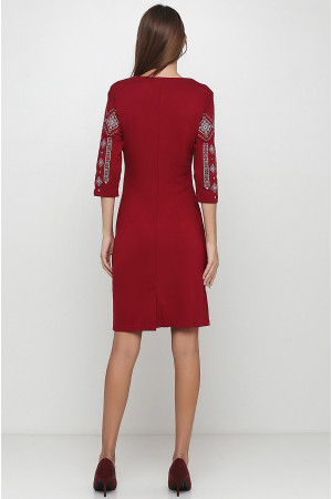 Сукня «Традиція» бордового кольору