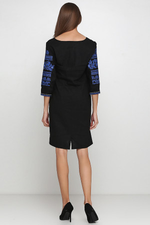 Сукня «Говерлянка» чорного кольору з синім орнаментом