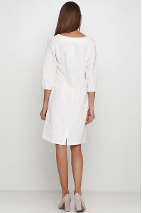 Платье «Говерлянка» белого цвета с серым орнаментом