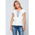 T-shirt "Holiday" milky color with blue and black ornament