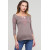 Coffee-colored "Holiday" T-shirt with red and white ornament