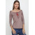 "Holiday" coffee-colored T-shirt with red and black ornament