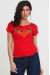 Вышитая футболка «Орина» красного цвета