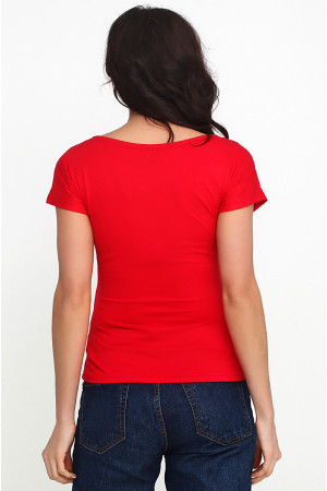 Вишита футболка «Орина» червоного кольору