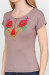 Вышитая футболка «Орина» кофейного цвета