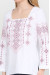 Вышиванка «Радослава» белая с вышивкой розового цвета