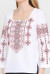 Вышиванка «Радослава» белая с вышивкой красного цвета