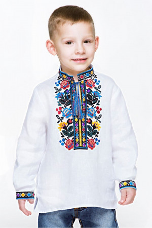 Вышиванка для мальчика «Богдан» белого цвета