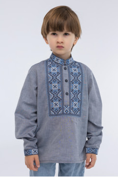 Embroidered shirt for boy "Danislav" blue