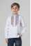 Embroidered shirt for a boy "Grona" in white with red ornament