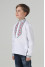 Embroidered shirt for a boy "Grona" in white with red ornament