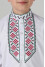 Embroidered shirt for a boy "Grona" in white with red ornament
