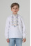 Embroidered shirt for a boy "Flowers of Life" in white with yellow and blue ornament