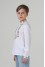 Embroidered shirt for a boy "Flowers of Life" in white with yellow and blue ornament