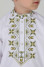Embroidered shirt for a boy "Flowers of Life" in white with olive ornament