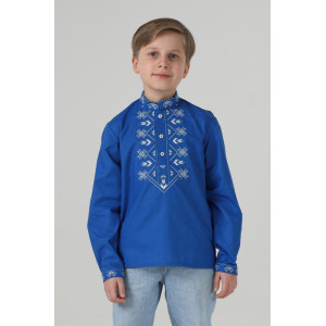 Embroidered shirt for a boy "Flowers of Life" in blue