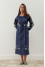 Вишита сукня «Зоряна» темно-синього кольору