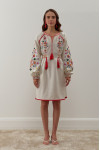 Embroidered dress "Yavorina" milky color