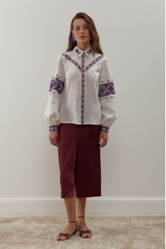 Вишиванка «Буковинська» білого кольору