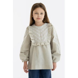 Вишиванка для дівчинки «Соля» бежевого кольору