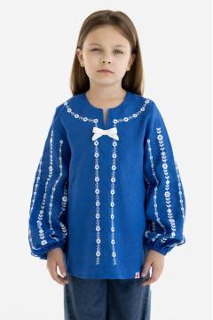 Вишиванка для дівчинки «Славна» кольору індиго