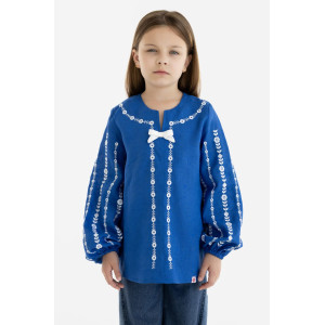 Вишиванка для дівчинки «Славна» кольору індиго