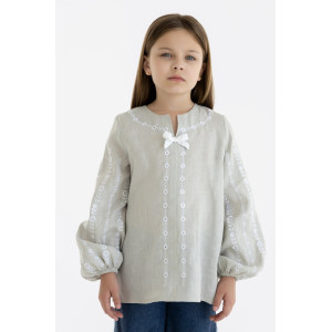 Вишиванка для дівчинки «Славна» бежевого кольору