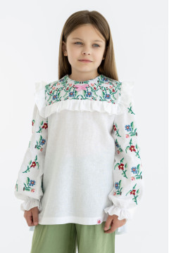 Вишиванка для дівчинки «Мартуся» білого кольору