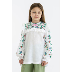 Вишиванка для дівчинки «Мартуся» білого кольору