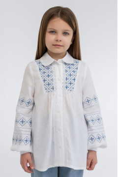 Вишиванка для дівчинки «Зорянка» білого кольору