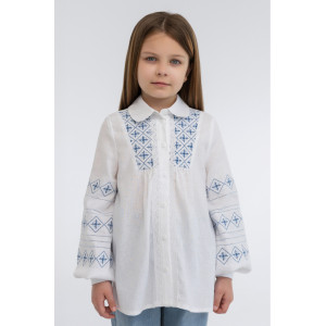 Вышиванка для девочки «Зорянка» белого цвета