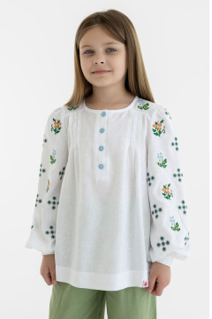 Вишиванка для дівчинки «Лізавета» білого кольору