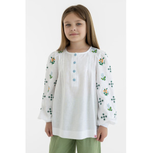 Вышиванка для девочки «Лізавета» белого цвета