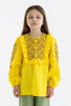 Вишиванка для дівчинки «Соля» жовтого кольору