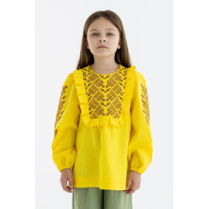 Вишиванка для дівчинки «Соля» жовтого кольору