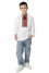 Embroidered shirt for a boy "Ladomyr" white with red ornament