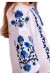 Вишиванка для дівчинки «Юстинка» білого кольору з синьо-блакитною вишивкою
