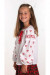 Вишиванка для дівчинки «Софія» білого кольору з червоною вишивкою