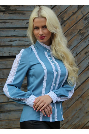 Блуза «Мережка» блакитного кольору
