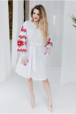 Сукня «Христина» білого кольору з червоним