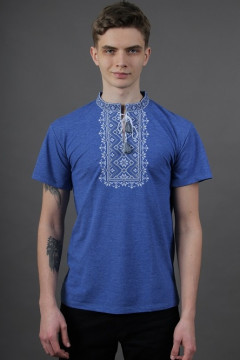 T-shirt "Zorepad" in blue denim with gray ornament