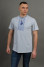 T-shirt "Tradition" light gray with blue and white ornament KR