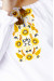 Вышиванка «Вьюнок» белого цвета с желтым орнаментом